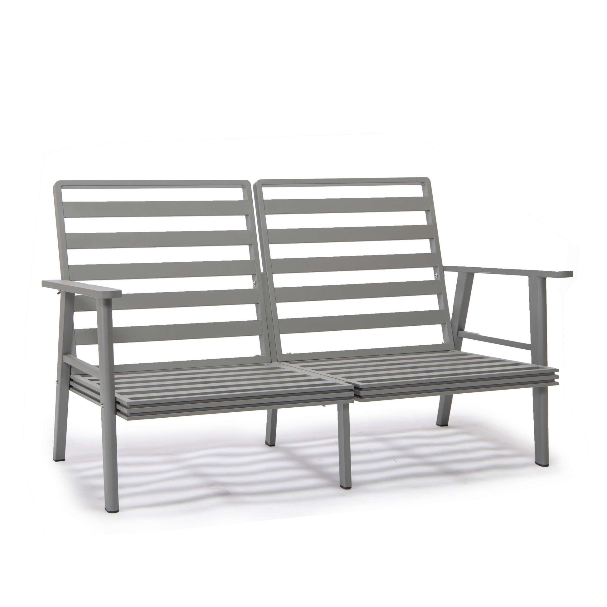 Leisuremod Walbrooke Modern Outdoor Patio Loveseat with Gray Aluminum Frame and Removable Cushions For Patio and Backyard Garden | Outdoor Sofas, Loveseats & Sectionals | Modishstore - 49