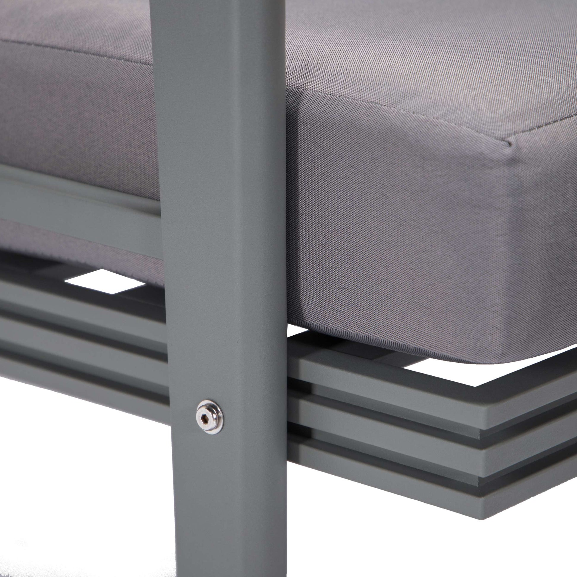 Leisuremod Walbrooke Modern Outdoor Patio Loveseat with Gray Aluminum Frame and Removable Cushions For Patio and Backyard Garden | Outdoor Sofas, Loveseats & Sectionals | Modishstore - 40