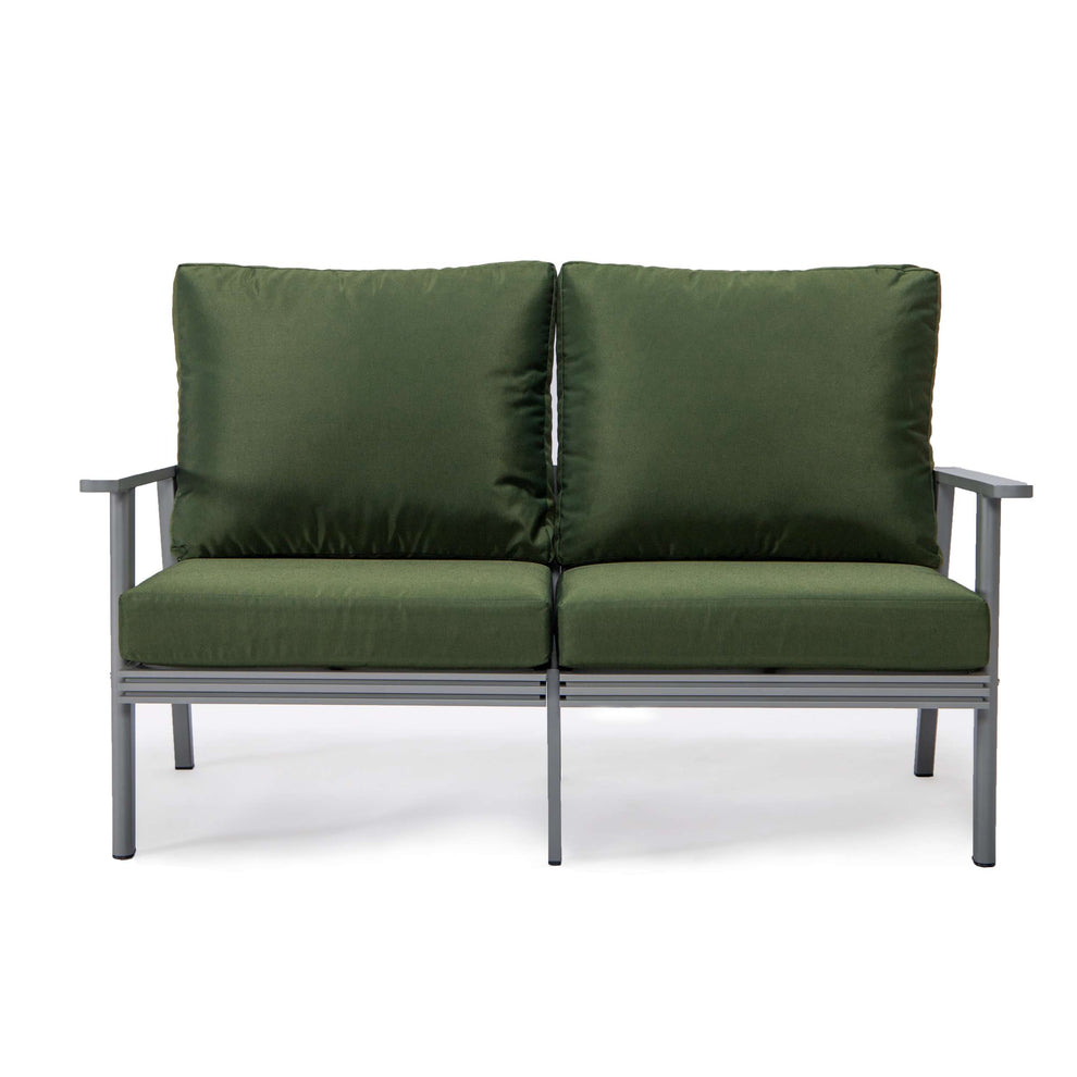 Leisuremod Walbrooke Modern Outdoor Patio Loveseat with Gray Aluminum Frame and Removable Cushions For Patio and Backyard Garden | Outdoor Sofas, Loveseats & Sectionals | Modishstore - 27