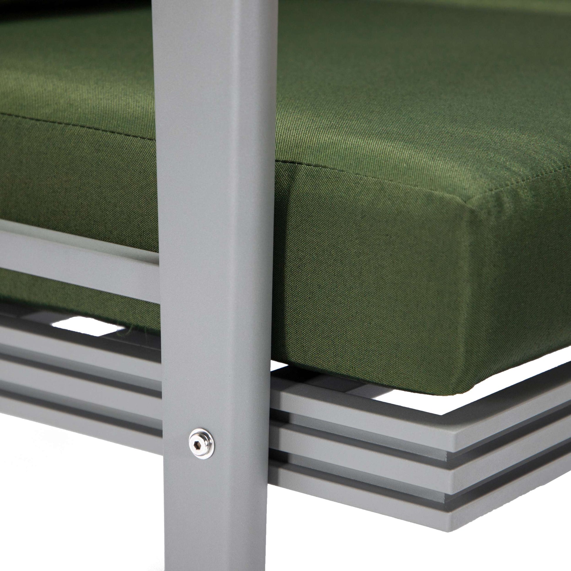 Leisuremod Walbrooke Modern Outdoor Patio Loveseat with Gray Aluminum Frame and Removable Cushions For Patio and Backyard Garden | Outdoor Sofas, Loveseats & Sectionals | Modishstore - 24