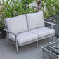Leisuremod Walbrooke Modern Outdoor Patio Loveseat with Gray Aluminum Frame and Removable Cushions For Patio and Backyard Garden | Outdoor Sofas, Loveseats & Sectionals | Modishstore - 28