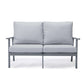 Leisuremod Walbrooke Modern Outdoor Patio Loveseat with Gray Aluminum Frame and Removable Cushions For Patio and Backyard Garden | Outdoor Sofas, Loveseats & Sectionals | Modishstore - 32