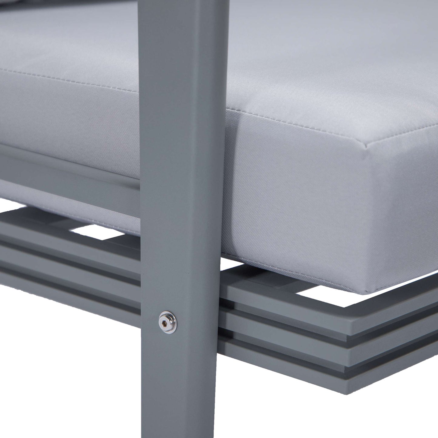 Leisuremod Walbrooke Modern Outdoor Patio Loveseat with Gray Aluminum Frame and Removable Cushions For Patio and Backyard Garden | Outdoor Sofas, Loveseats & Sectionals | Modishstore - 30