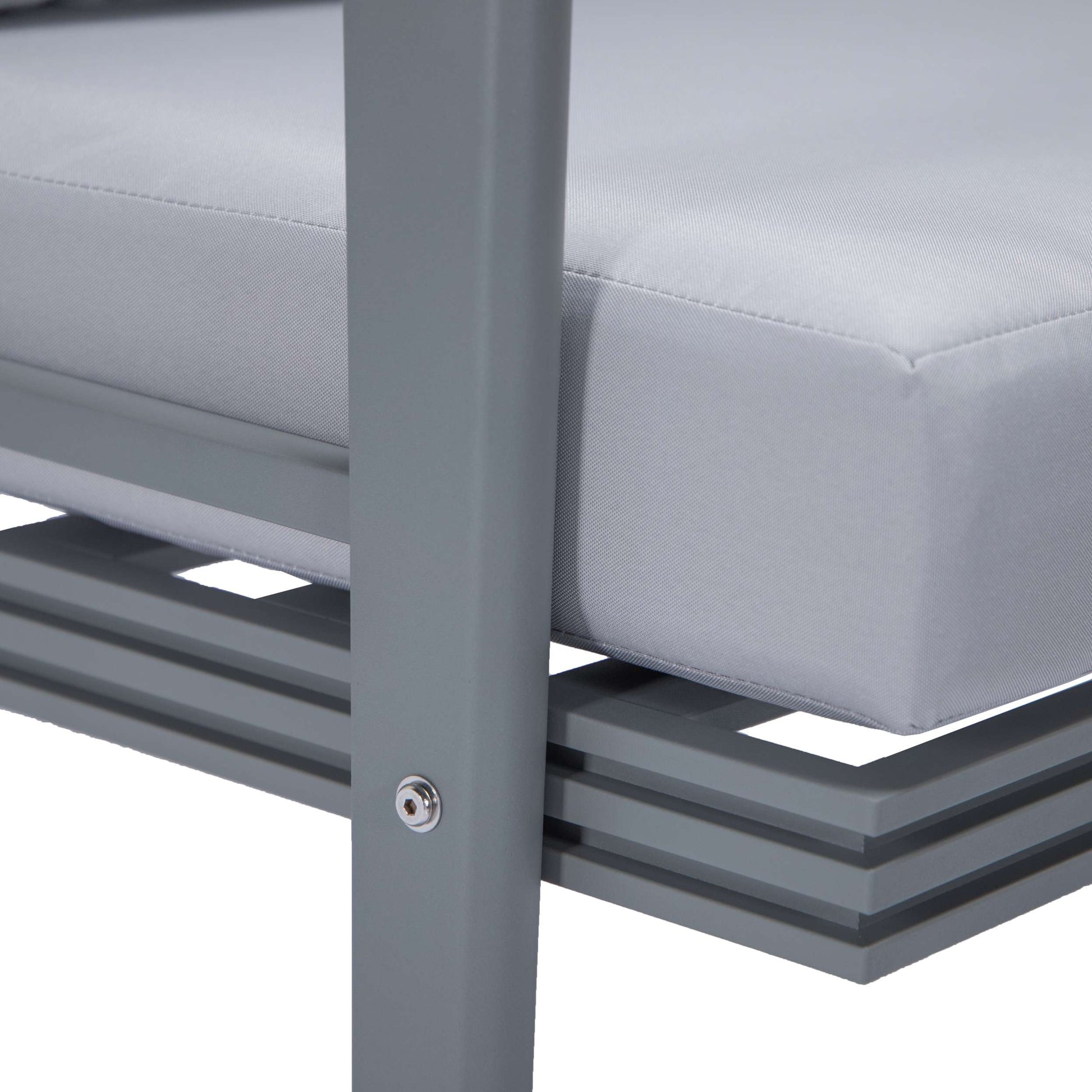 Leisuremod Walbrooke Modern Outdoor Patio Loveseat with Gray Aluminum Frame and Removable Cushions For Patio and Backyard Garden | Outdoor Sofas, Loveseats & Sectionals | Modishstore - 30