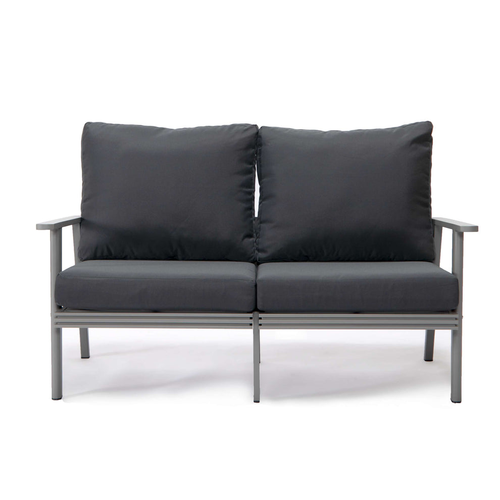 LeisureMod Walbrooke Modern 3-Piece Outdoor Patio Set with Grey Aluminum Frame | Outdoor Sofas, Loveseats & Sectionals | Modishstore - 8