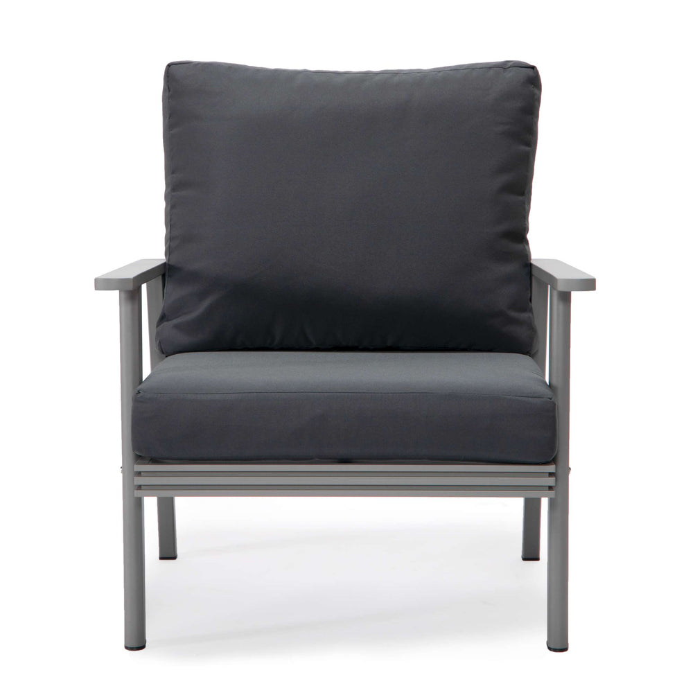 LeisureMod Walbrooke Modern 3-Piece Outdoor Patio Set with Grey Aluminum Frame | Outdoor Sofas, Loveseats & Sectionals | Modishstore - 5