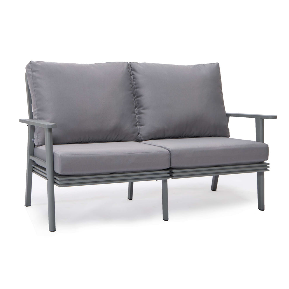LeisureMod Walbrooke Modern 3-Piece Outdoor Patio Set with Grey Aluminum Frame | Outdoor Sofas, Loveseats & Sectionals | Modishstore - 38