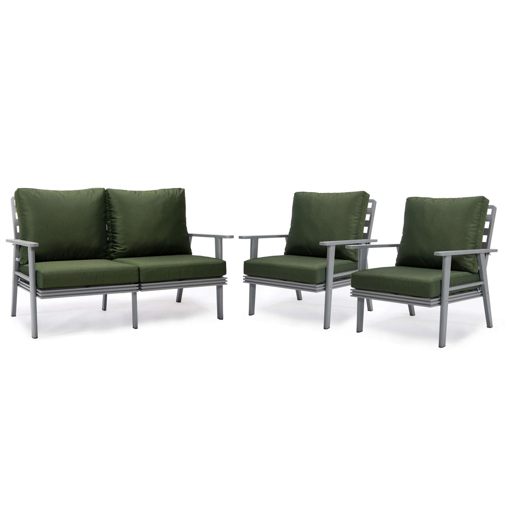 LeisureMod Walbrooke Modern 3-Piece Outdoor Patio Set with Grey Aluminum Frame | Outdoor Sofas, Loveseats & Sectionals | Modishstore - 20