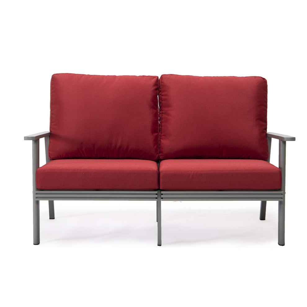LeisureMod Walbrooke Modern 3-Piece Outdoor Patio Set with Grey Aluminum Frame | Outdoor Sofas, Loveseats & Sectionals | Modishstore - 78