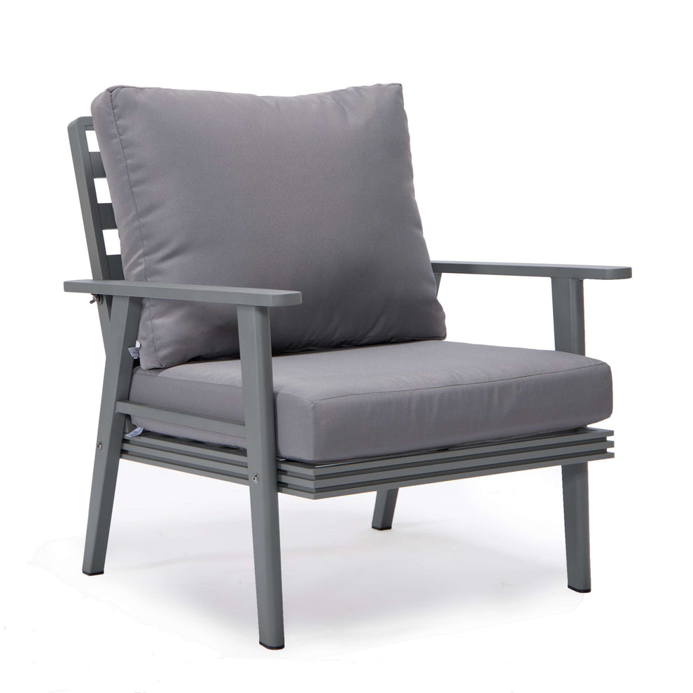 LeisureMod Walbrooke Modern Grey Patio Conversation With Square Fire Pit With Slats Design & Tank Holder | Outdoor Sofas, Loveseats & Sectionals | Modishstore - 64