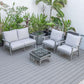 LeisureMod Walbrooke Modern Grey Patio Conversation With Square Fire Pit With Slats Design & Tank Holder | Outdoor Sofas, Loveseats & Sectionals | Modishstore - 47