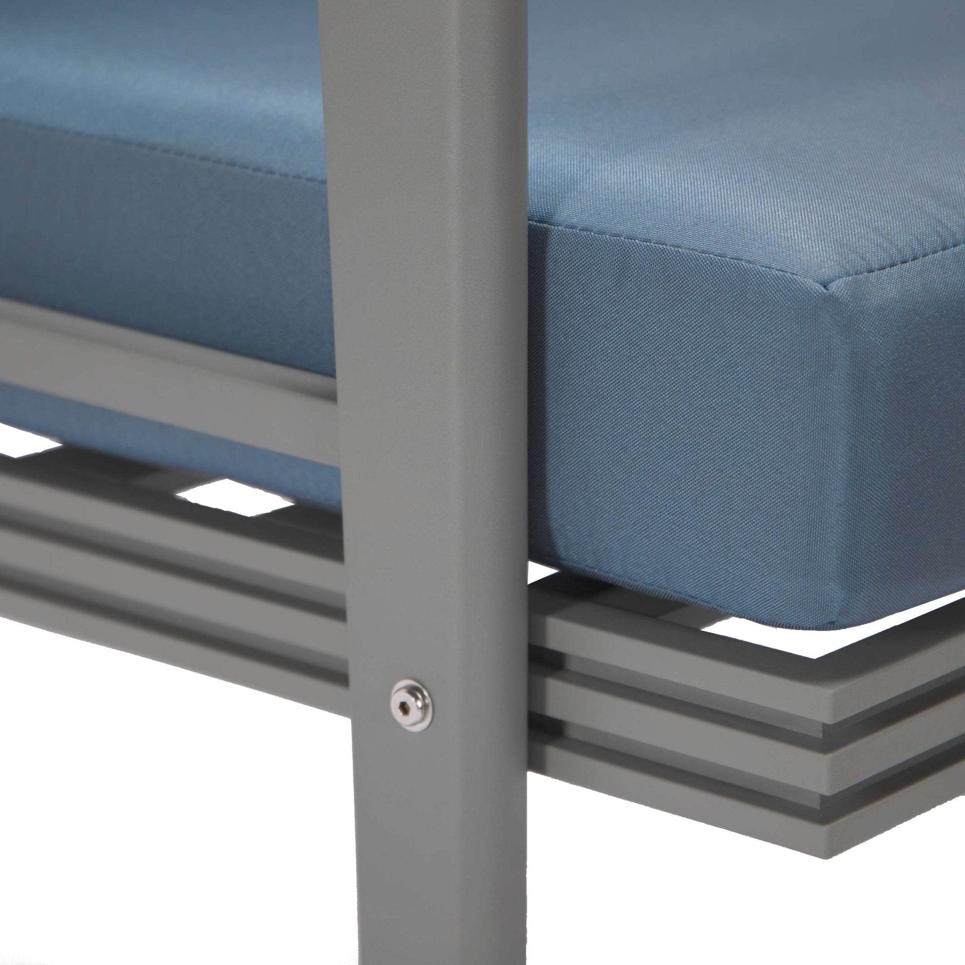 LeisureMod Walbrooke Modern Grey Patio Conversation With Square Fire Pit With Slats Design & Tank Holder | Outdoor Sofas, Loveseats & Sectionals | Modishstore - 27