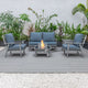 LeisureMod Walbrooke Modern Grey Patio Conversation With Square Fire Pit With Slats Design & Tank Holder | Outdoor Sofas, Loveseats & Sectionals | Modishstore - 20
