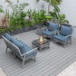 LeisureMod Walbrooke Modern Grey Patio Conversation With Square Fire Pit With Slats Design & Tank Holder | Outdoor Sofas, Loveseats & Sectionals | Modishstore - 22