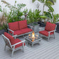 LeisureMod Walbrooke Modern Grey Patio Conversation With Square Fire Pit With Slats Design & Tank Holder | Outdoor Sofas, Loveseats & Sectionals | Modishstore - 78