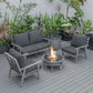LeisureMod Walbrooke Modern Grey Patio Conversation With Round Fire Pit & Tank Holder | Outdoor Sofas, Loveseats & Sectionals | Modishstore - 37