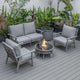 LeisureMod Walbrooke Modern Grey Patio Conversation With Round Fire Pit With Slats Design & Tank Holder | Outdoor Sofas, Loveseats & Sectionals | Modishstore - 29