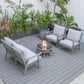 LeisureMod Walbrooke Modern Grey Patio Conversation With Round Fire Pit With Slats Design & Tank Holder | Outdoor Sofas, Loveseats & Sectionals | Modishstore - 35