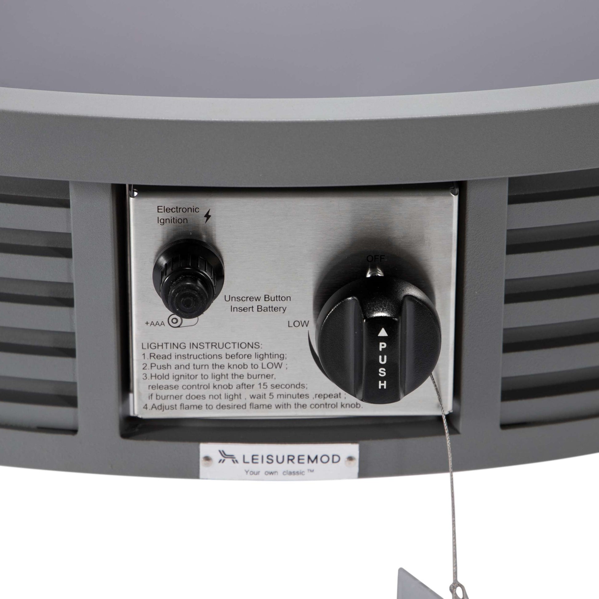 LeisureMod Walbrooke Modern Grey Patio Conversation With Round Fire Pit & Tank Holder | Outdoor Sofas, Loveseats & Sectionals | Modishstore - 102