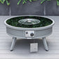LeisureMod Walbrooke Modern Grey Patio Conversation With Round Fire Pit & Tank Holder | Outdoor Sofas, Loveseats & Sectionals | Modishstore - 11