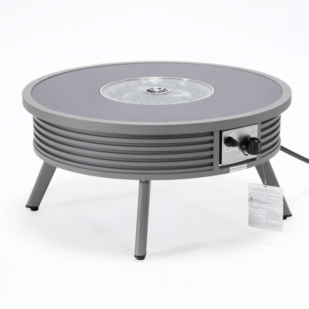 Leisuremod Walbrooke Outdoor Patio Aluminum Round Slats Design Fire Pit Side Table | FIRE PITS | Modishstore - 30
