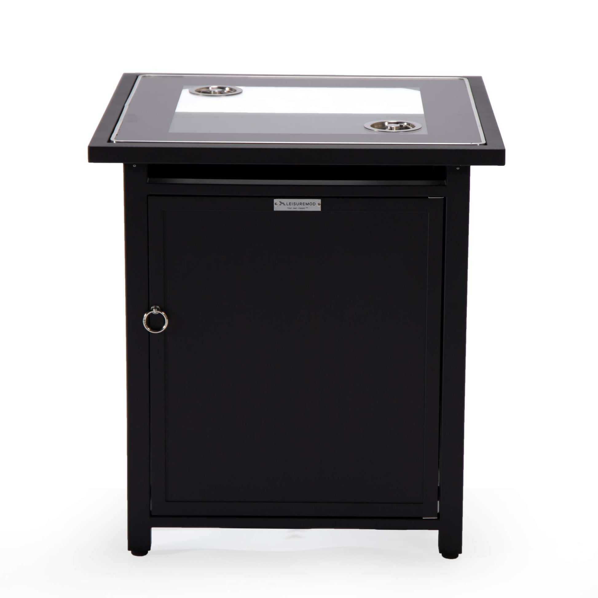 LeisureMod Walbrooke Black Patio Square Tank Holder | FIRE PITS | Modishstore - 2