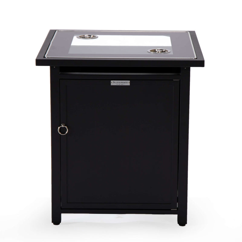 LeisureMod Walbrooke Black Patio Square Tank Holder | FIRE PITS | Modishstore - 2