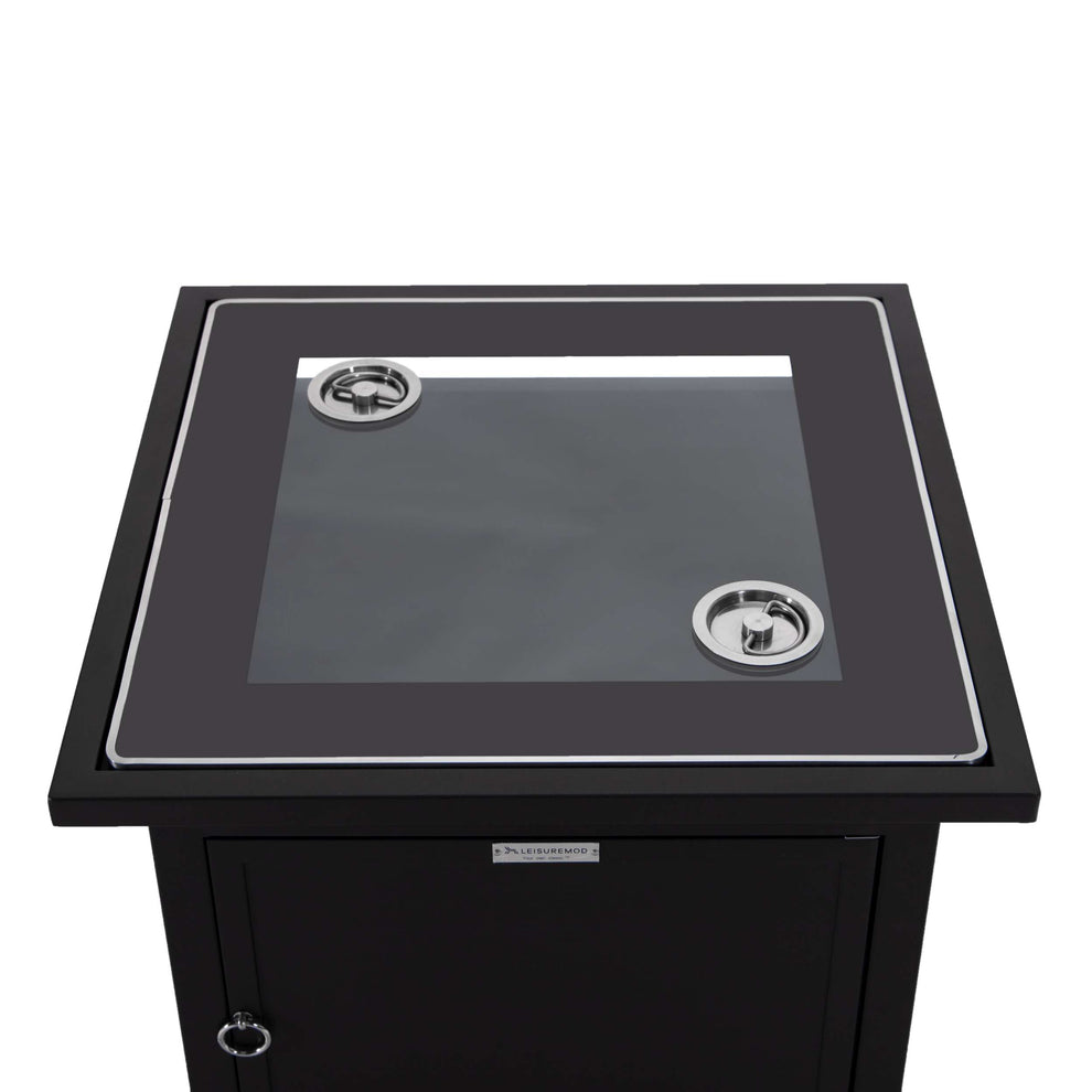 LeisureMod Walbrooke Black Patio Square Tank Holder | FIRE PITS | Modishstore - 6