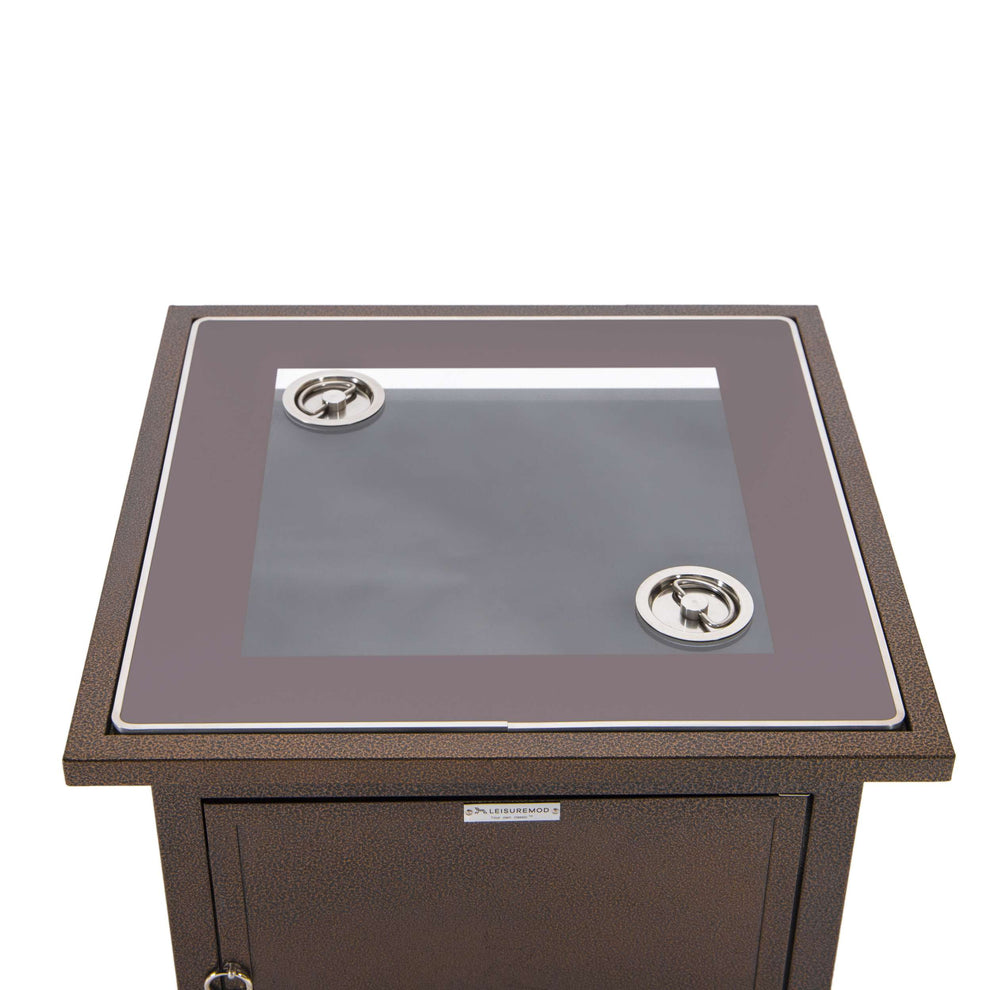 LeisureMod Walbrooke Black Patio Square Tank Holder | FIRE PITS | Modishstore - 17