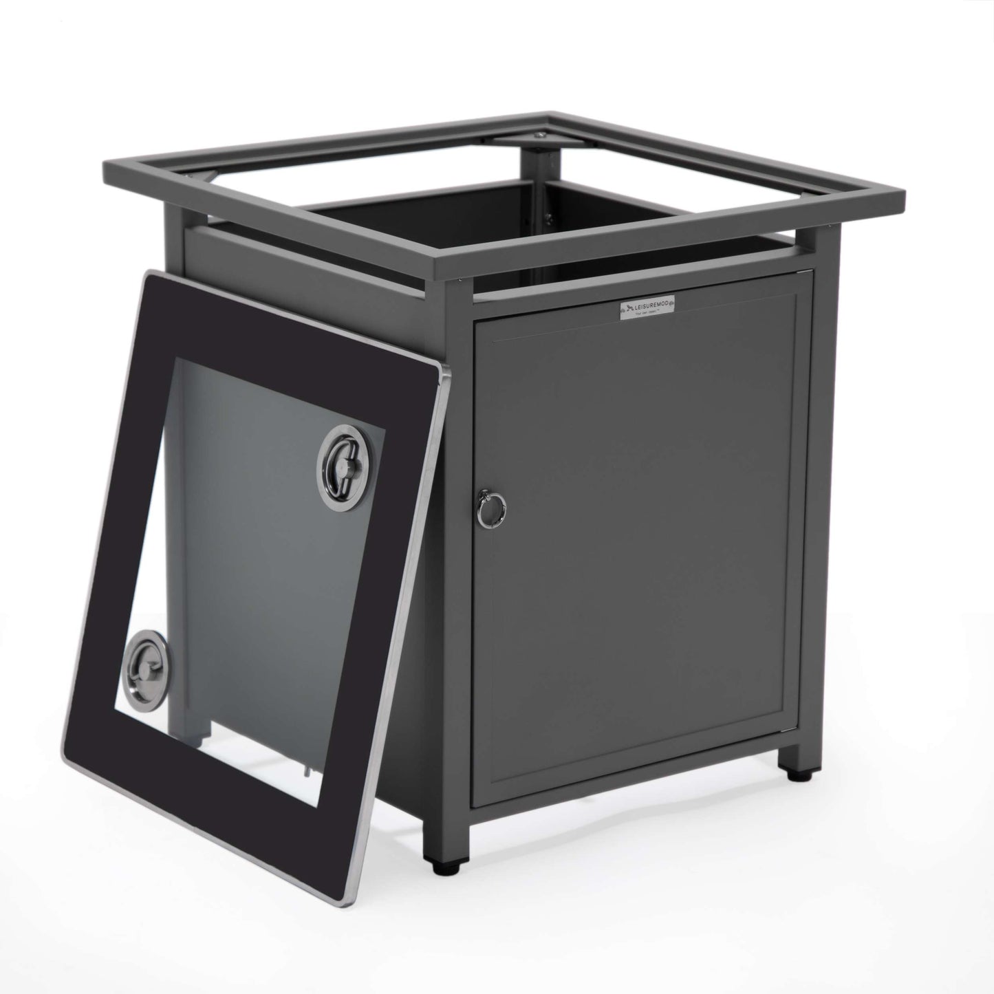 LeisureMod Walbrooke Black Patio Square Tank Holder | FIRE PITS | Modishstore - 21