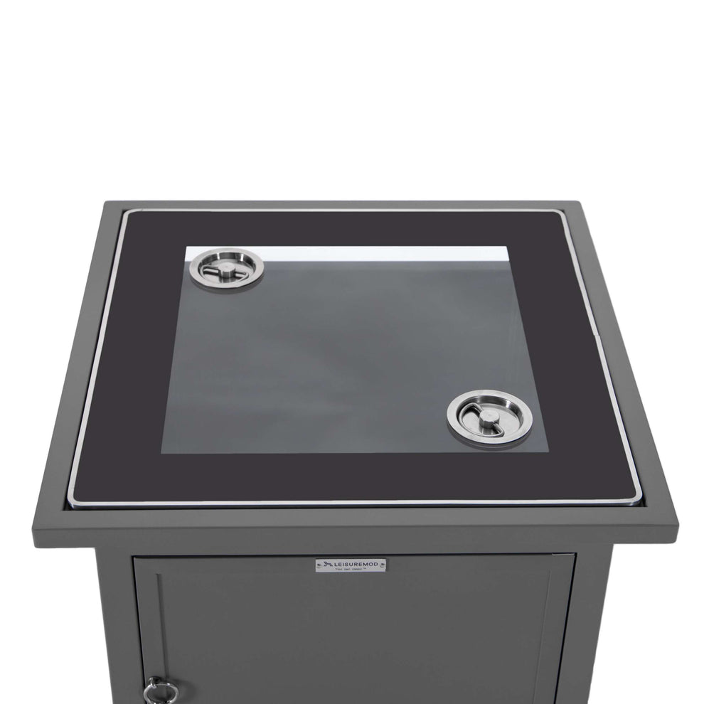 LeisureMod Walbrooke Black Patio Square Tank Holder | FIRE PITS | Modishstore - 26