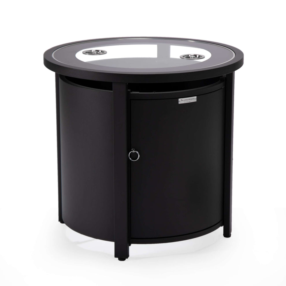 LeisureMod Walbrooke Black Patio Round Tank Holder | FIRE PITS | Modishstore - 2