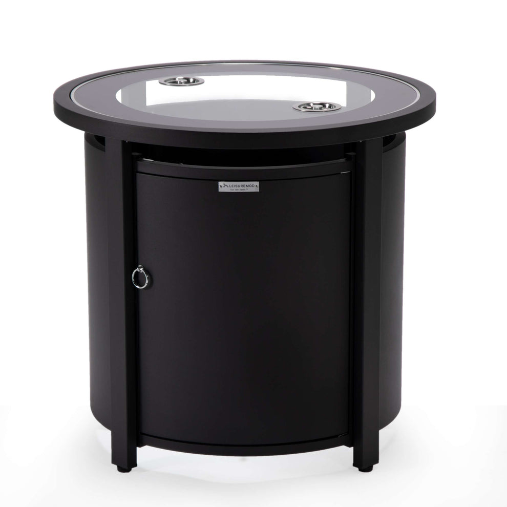 LeisureMod Walbrooke Black Patio Round Tank Holder | FIRE PITS | Modishstore - 7