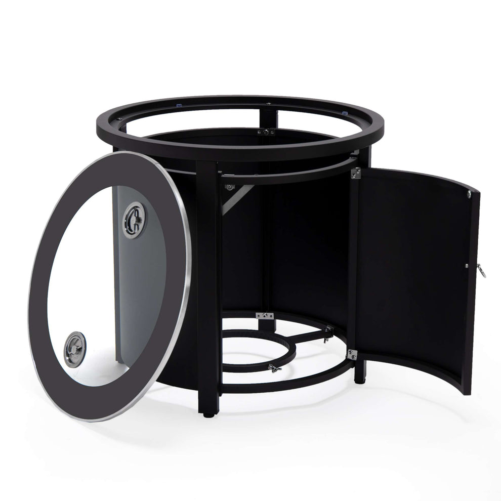 LeisureMod Walbrooke Black Patio Round Tank Holder | FIRE PITS | Modishstore - 3