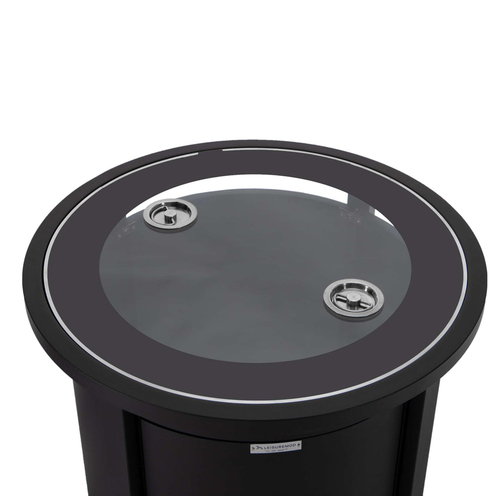 LeisureMod Walbrooke Black Patio Round Tank Holder | FIRE PITS | Modishstore - 5