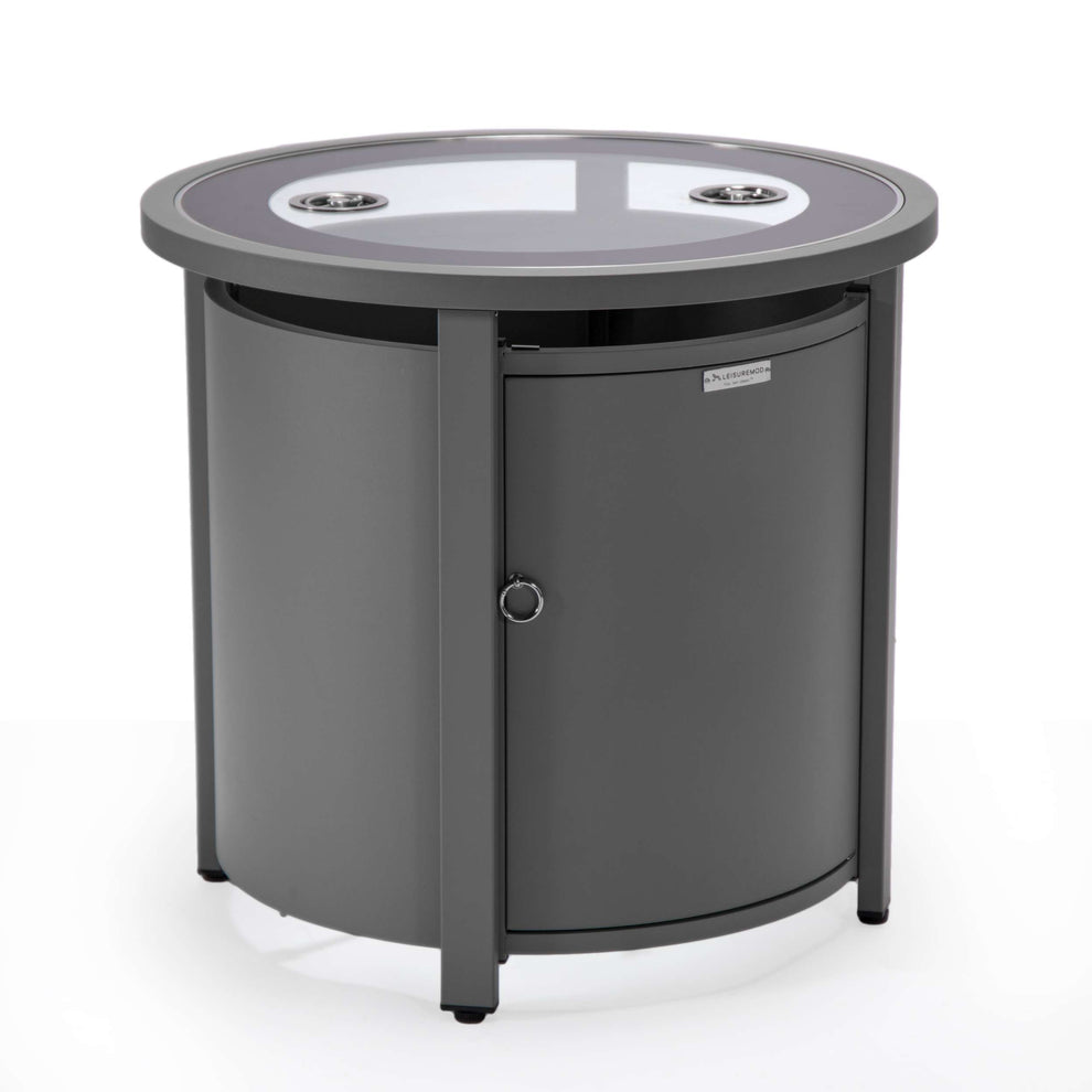 LeisureMod Walbrooke Black Patio Round Tank Holder | FIRE PITS | Modishstore - 20