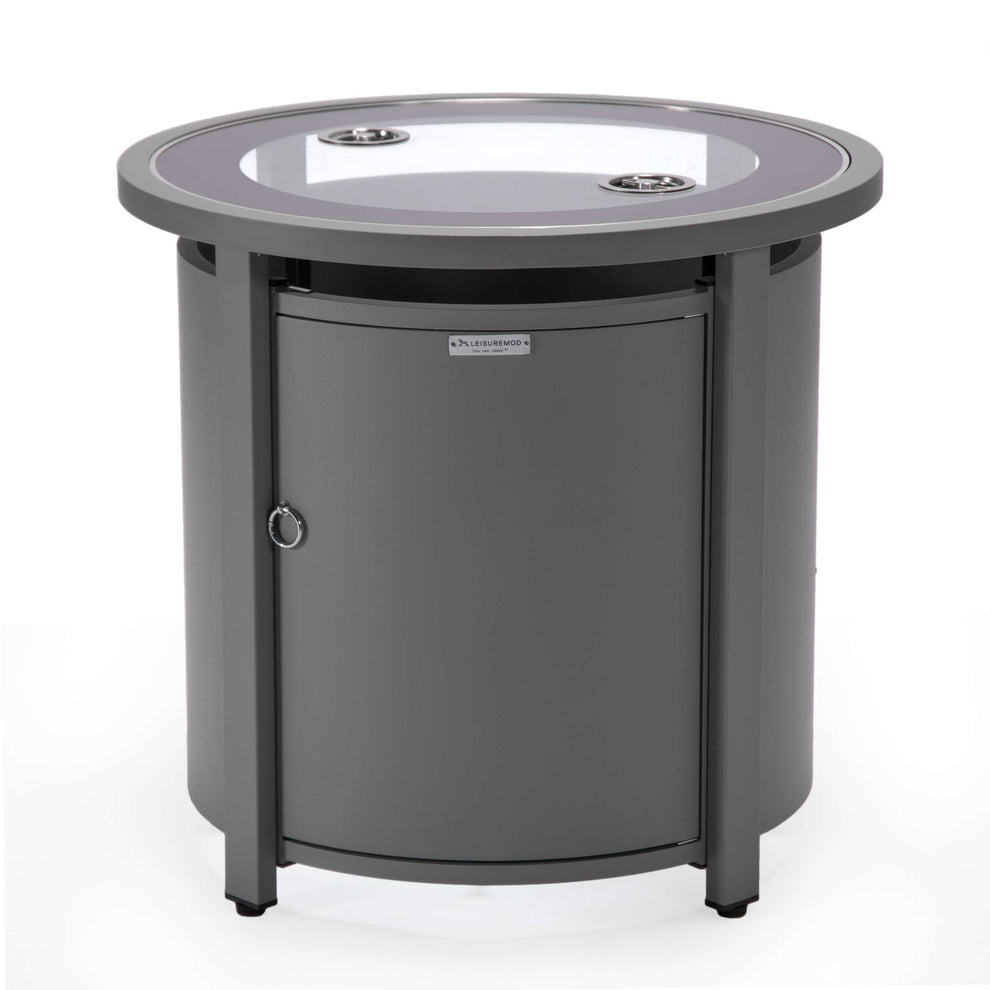 LeisureMod Walbrooke Black Patio Round Tank Holder | FIRE PITS | Modishstore - 24