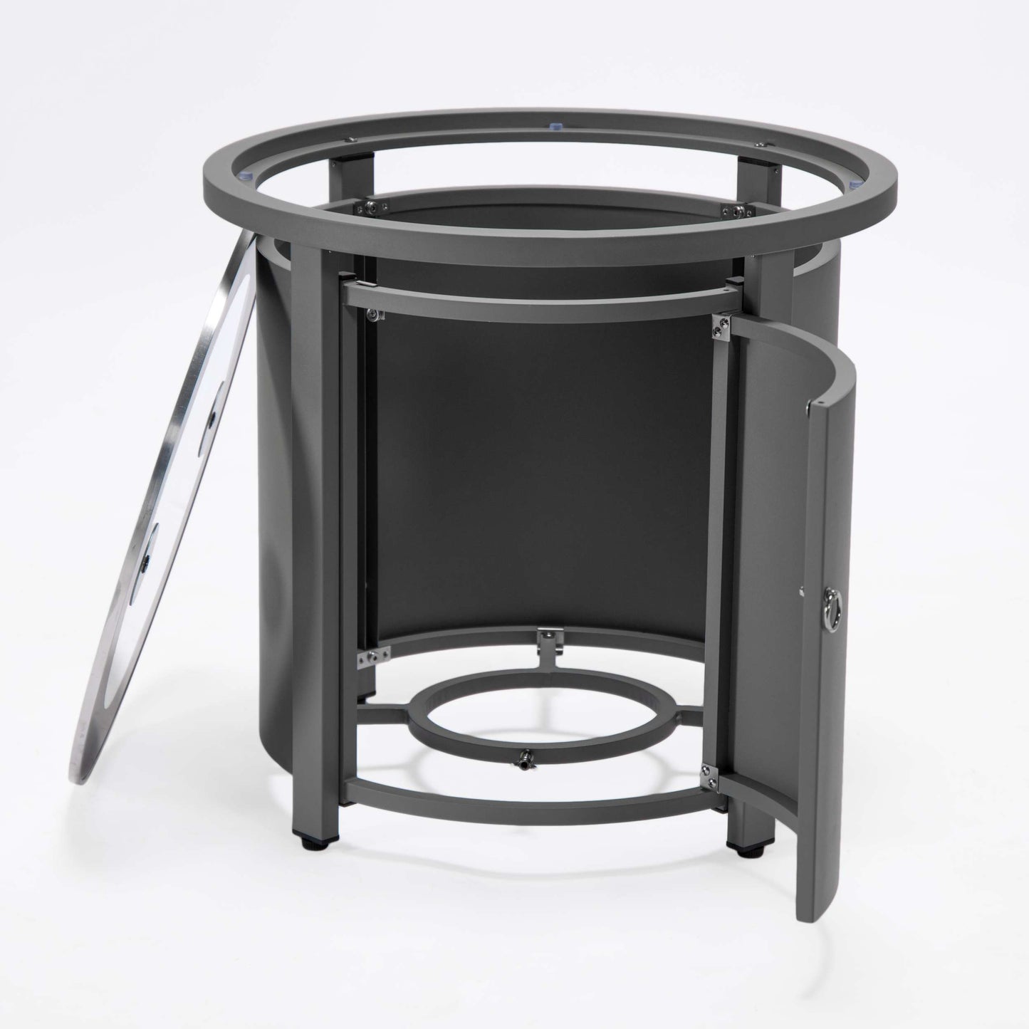 LeisureMod Walbrooke Black Patio Round Tank Holder | FIRE PITS | Modishstore - 21