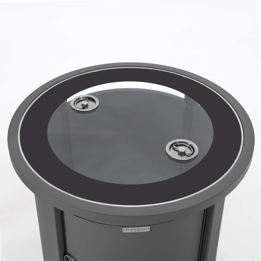 LeisureMod Walbrooke Black Patio Round Tank Holder | FIRE PITS | Modishstore - 25
