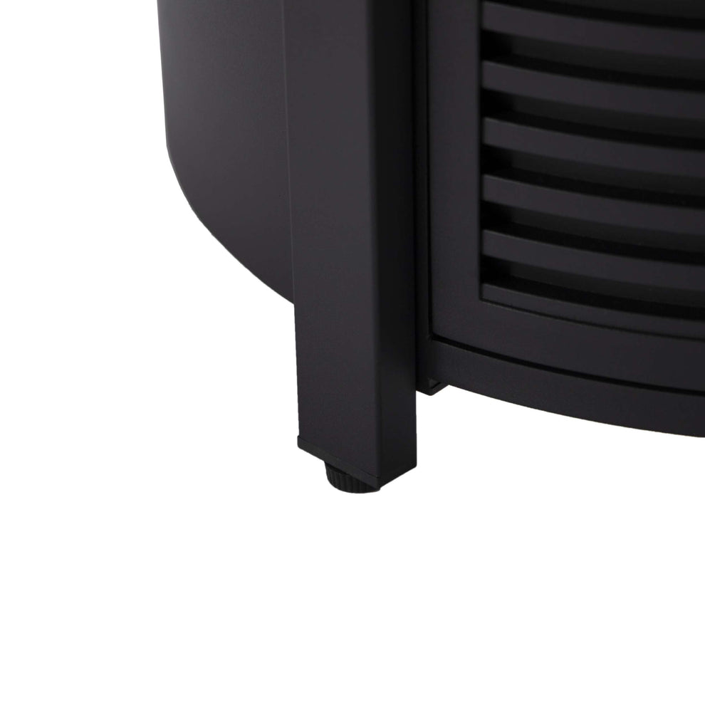 LeisureMod Walbrooke Black Patio Round Tank Holder with Slats Design | FIRE PITS | Modishstore - 8