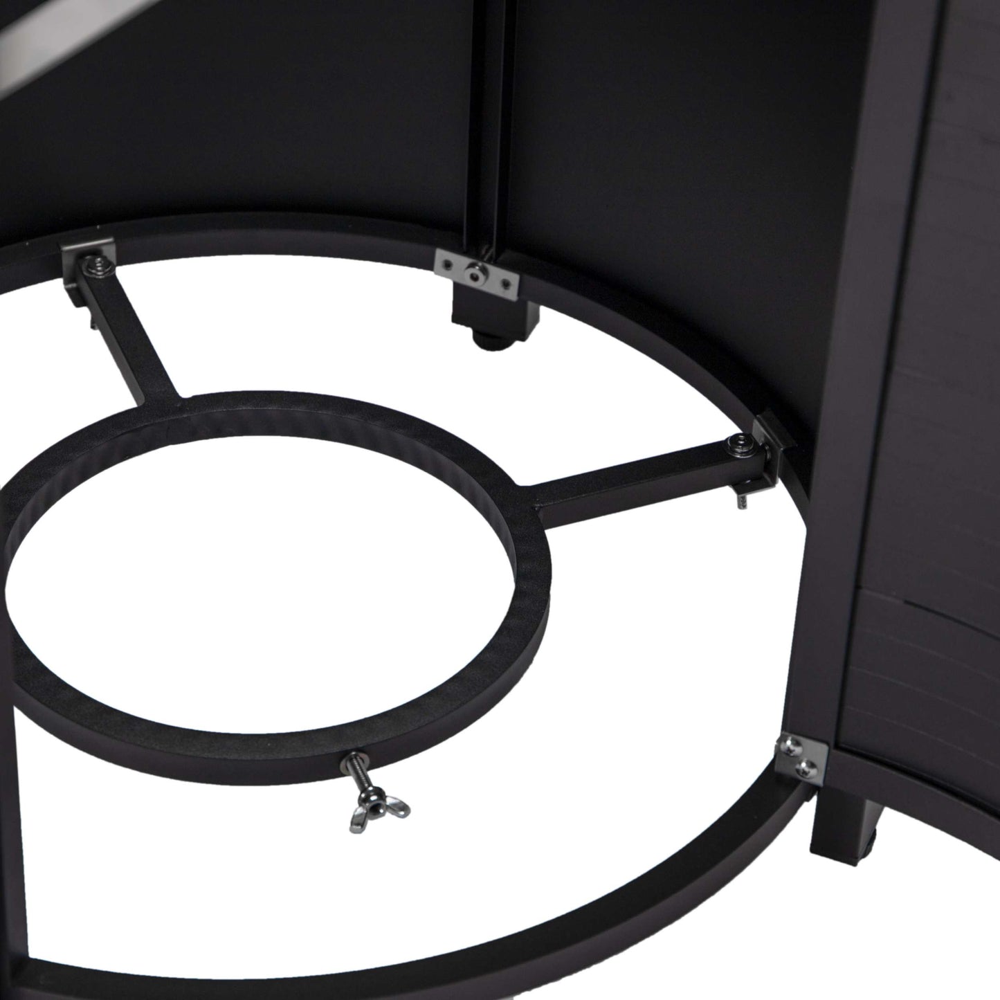 LeisureMod Walbrooke Black Patio Round Tank Holder with Slats Design | FIRE PITS | Modishstore - 7