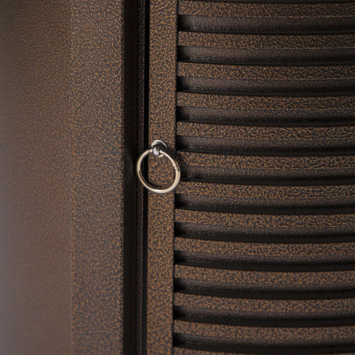 LeisureMod Walbrooke Black Patio Round Tank Holder with Slats Design | FIRE PITS | Modishstore - 14