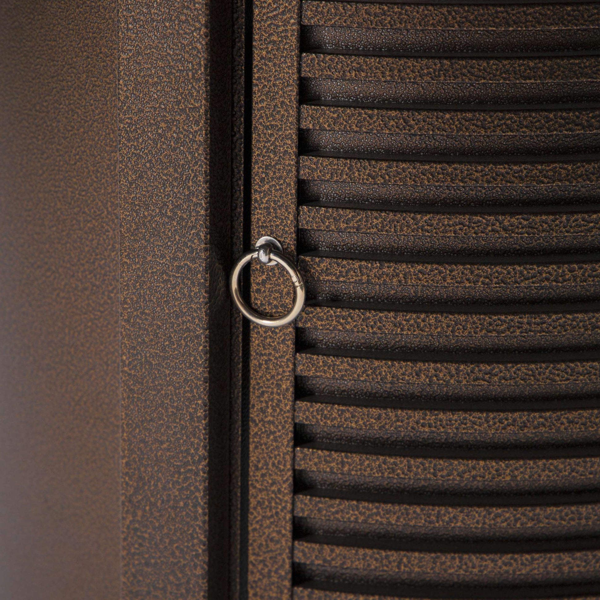 LeisureMod Walbrooke Black Patio Round Tank Holder with Slats Design | FIRE PITS | Modishstore - 14