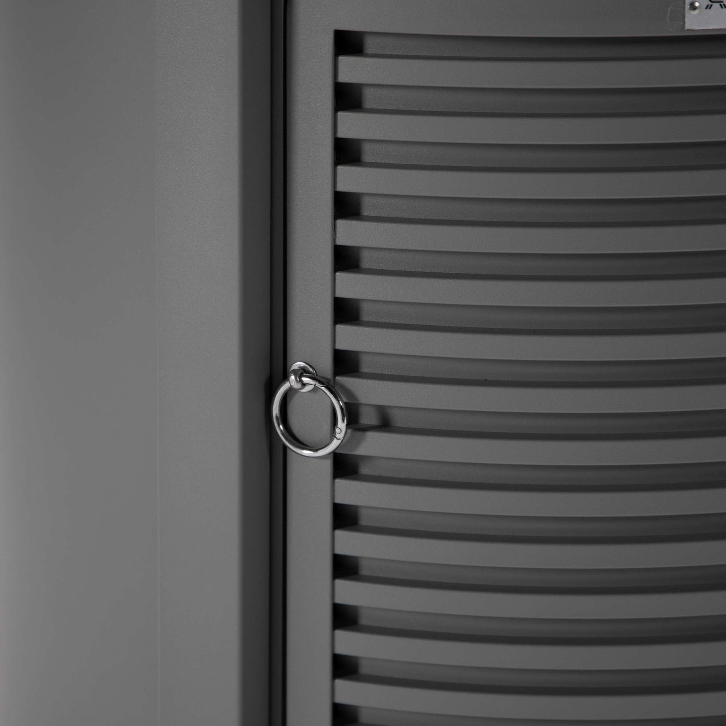 LeisureMod Walbrooke Black Patio Round Tank Holder with Slats Design | FIRE PITS | Modishstore - 24