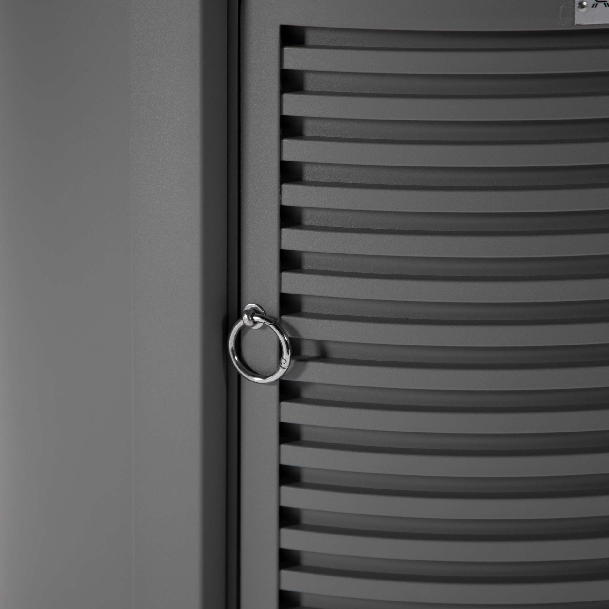 LeisureMod Walbrooke Black Patio Round Tank Holder with Slats Design | FIRE PITS | Modishstore - 24