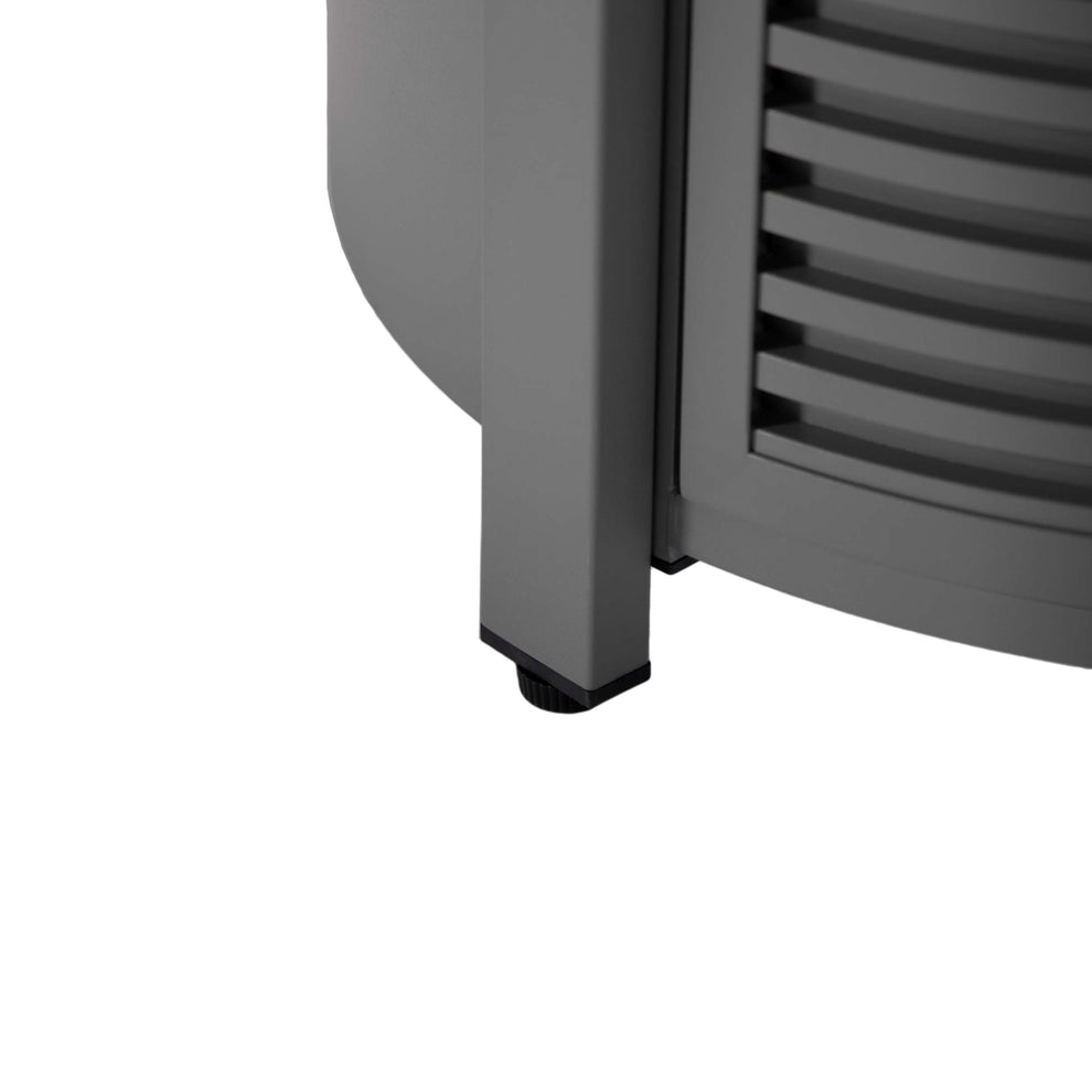 LeisureMod Walbrooke Black Patio Round Tank Holder with Slats Design | FIRE PITS | Modishstore - 25