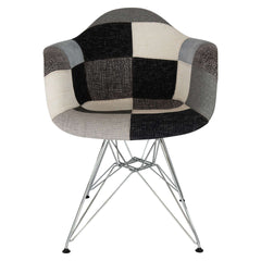 LeisureMod Willow Patchwork Fabric Eiffel Accent Chair - WM24FC
