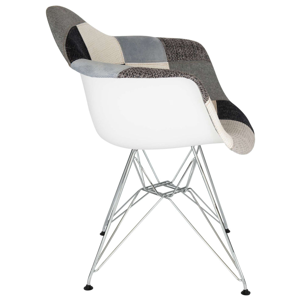 LeisureMod Willow Patchwork Fabric Eiffel Accent Chair - WM24FC | Accent Chairs | Modishstore - 2