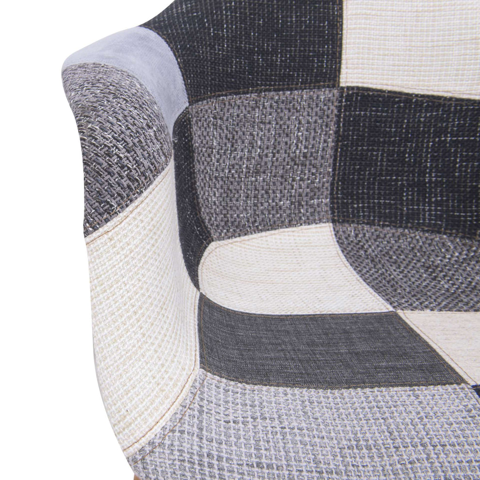 LeisureMod Willow Patchwork Fabric Eiffel Accent Chair - WM24FC | Accent Chairs | Modishstore - 6