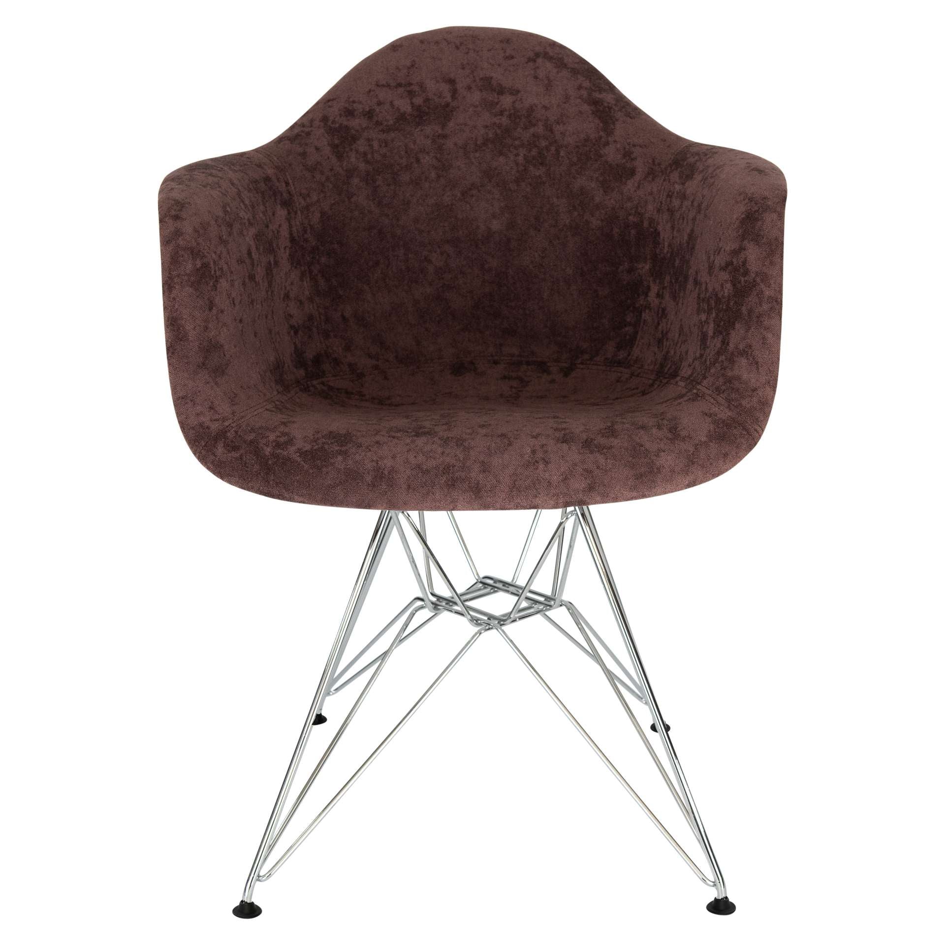 LeisureMod Willow Velvet Eiffel Metal Base Accent Chair - WM24VPR | Accent Chairs | Modishstore - 18